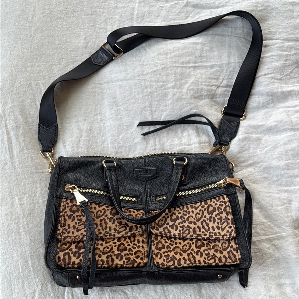 Aimee Kestenberg Road Trip Satchel in Small Leopard Hairca
